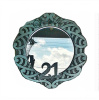 Maori Design Round Mirror Blue Metallic Colour