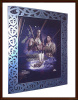 Carved Maori design photo frame in Metallic blue