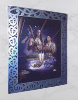 Carved Maori design photo frame in Metallic blue